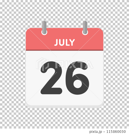 7月26日/7月26日曆圖示-7/26日期的簡單日曆素材 115860030