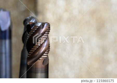 Close-up scene the wear cutter end mill tools. 115860175