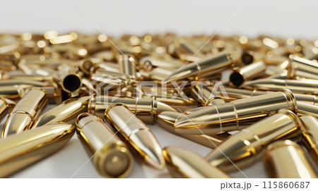 たくさんの弾丸、薬莢のイメージ 115860687