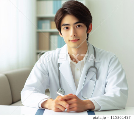 問診中の若い医師 115861457