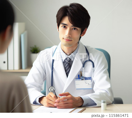 問診中の若い医師 問診中の若い医師 115861471