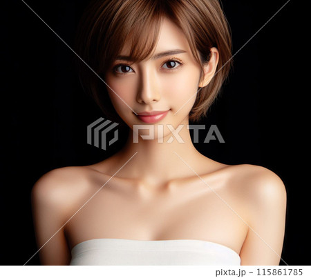 白いチューブトップの美女 白いチューブトップの美女 115861785