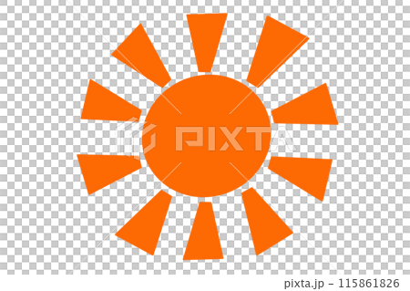 太陽　夏　マーク　オレンジ　アイコン 115861826