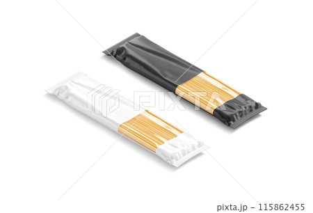 Blank black and white paper transparent pack spaghetti pasta mockup Blank black and white paper transparent pack spaghetti pasta mockup 115862455