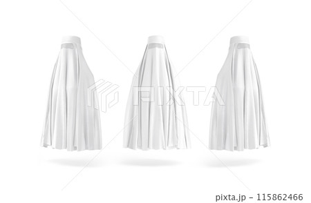 Blank white muslim female burqa mockup, front and side view 115862466