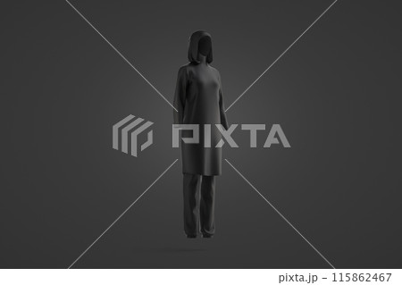 Blank black burkini mockup, dark background 115862467