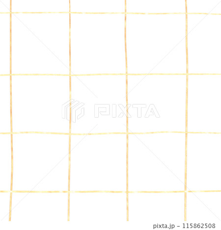 White Gold Plaid Gingham Check Hand Drawn Background Overlay 115862508