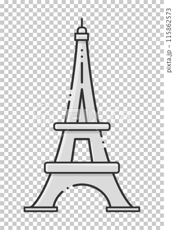Simple and stylish Eiffel Tower icon - Image of Paris, France 115862573