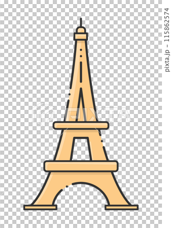 簡約時尚的艾菲爾鐵塔圖示-法國巴黎圖片素材 115862574