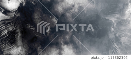 獅子の抽象的水墨画 獅子の抽象的水墨画 115862595