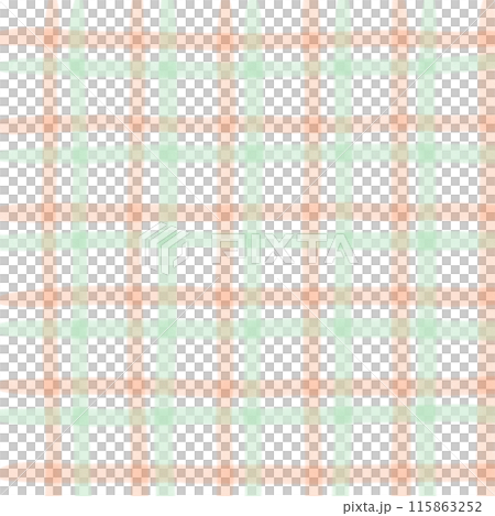 Orange Green Plaid Gingham Check Hand Drawn Background Overlay 115863252