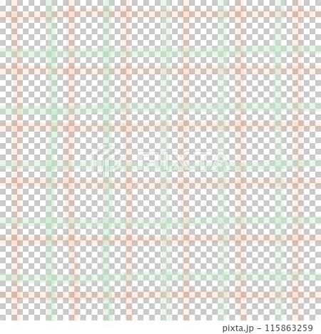 Orange Green Plaid Gingham Check Hand Drawn Background Overlay 115863259