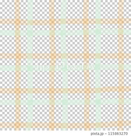 Orange Green Plaid Gingham Check Hand Drawn Background Overlay 115863270