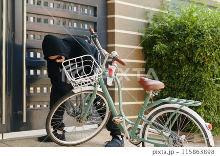 Robber Trying To Steal The Bike 115863898