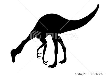 Dinosaur gallimimus silhouette Dinosaur gallimimus silhouette 115863928