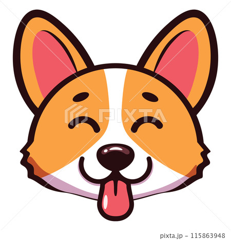 Cartoon corgi head 115863948