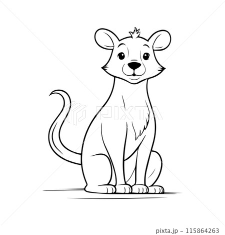 Outline coloring book for children of a cute lion cub 115864263