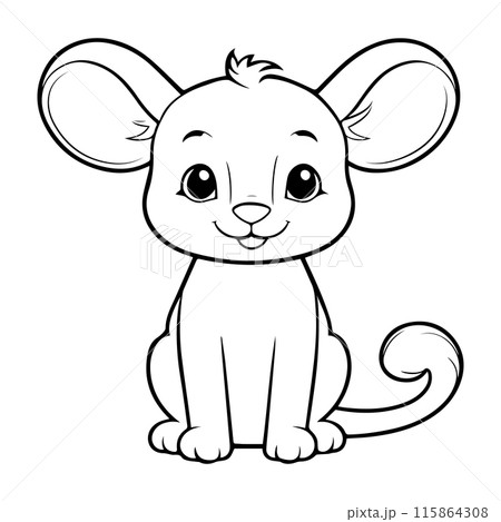 Outline coloring book for children of a cute chinchilla 115864308