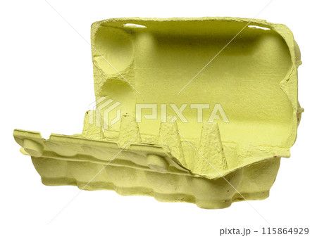 Green recycled egg carton box on isolated background Green recycled egg carton box on isolated background 115864929