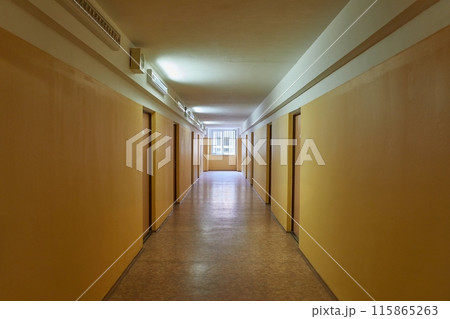 Corridor in a simple building interior 115865263