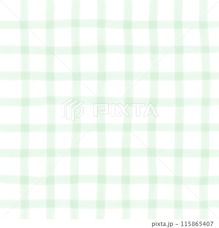 Green Plaid Gingham Check Hand Drawn Background Overlay 115865407