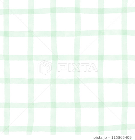 Green Plaid Gingham Check Hand Drawn Background Overlay 115865409