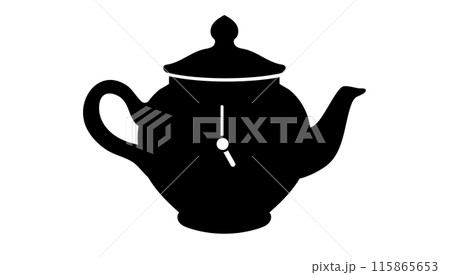 Vector illustration with teapot. Lettering tea o clock Vector illustration with teapot. Lettering tea o clock 115865653