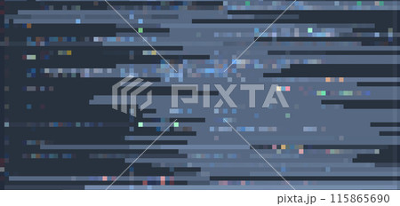 Trendy glitch pattern on dark background. Abstract geometric elements 115865690