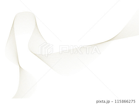 流れるイメージ、曲線・流線・ウェーブ状に並んだドット 115866275