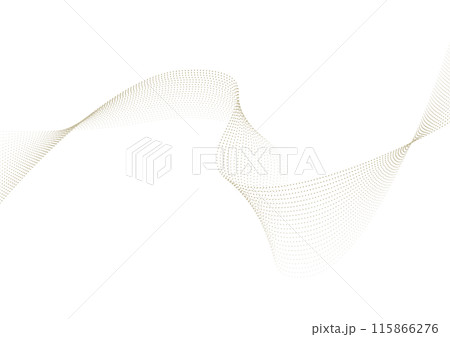 流れるイメージ、曲線・流線・ウェーブ状に並んだドット 流れるイメージ、曲線・流線・ウェーブ状に並んだドット 115866276