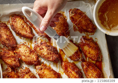 baked crispy chicken wings baked crispy chicken wings 115868109