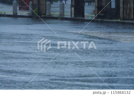 集中豪雨などの激しく降る雨のイメージ 集中豪雨などの激しく降る雨のイメージ 115868132