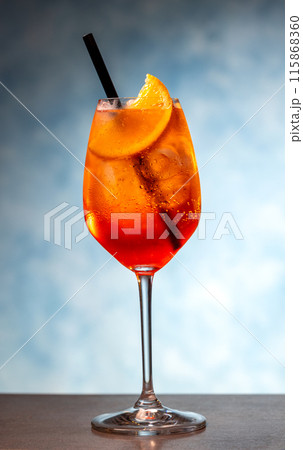 Glass of aperol spritz cocktail 115868360
