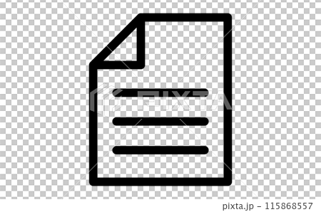 Black line icon of a sheet of paper 115868557