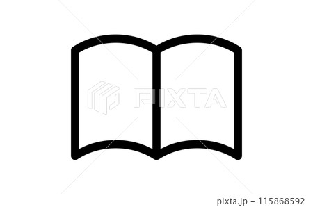 一冊の本の黒の線画アイコン 115868592
