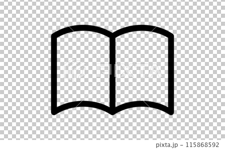 一冊の本の黒の線画アイコン 115868592