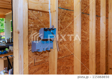 New house required installation of mounting wiring for sockets in wall electric box New house required installation of mounting wiring for sockets in wall electric box 115868650