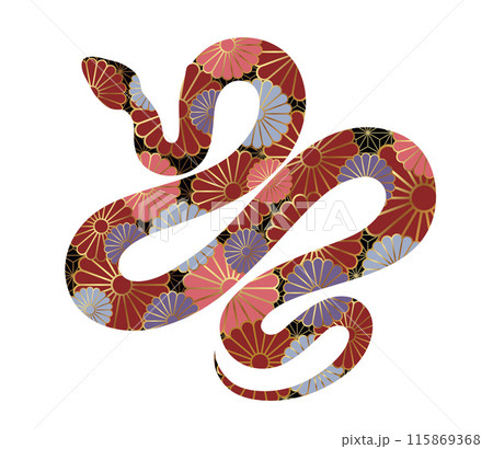 年賀状素材 巳年のシンボルイラスト 年賀状素材 巳年のシンボルイラスト 115869368