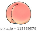 桃のイラスト（主線あり） 115869579