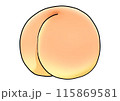 黄桃のイラスト（主線あり） 115869581