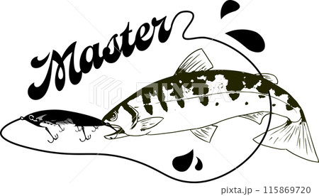 ルアーと山女のイラスト 115869720