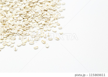白背景に胚芽押麦 白背景に胚芽押麦 115869811