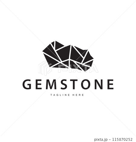 Gemstone Logo Stone Jewelry Vector Template Premium 115870252