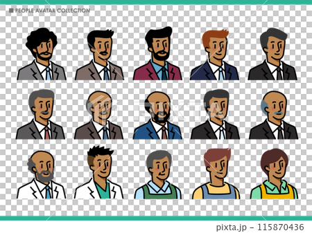 Set of simple male icons Set of simple male icons 115870436
