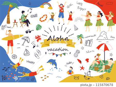 南国を楽しむ人達 115870678