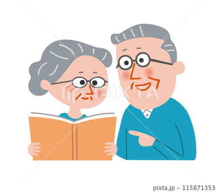 読書をするシニアのカップル 115871353