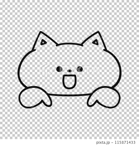 ここがポイント！／猫・線画 115871433
