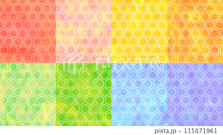 亀甲 背景素材 カラフル 115871961