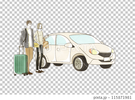 Men and women traveling by car Men and women traveling by car 115871981