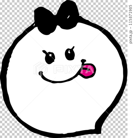 A cute ghost with a ribbon on its head 115871985